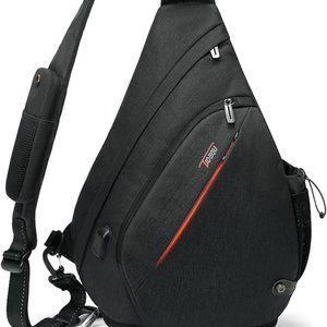 Sling Bag Crossbody Sling Backpack with USB Charging Port, Water Resistant